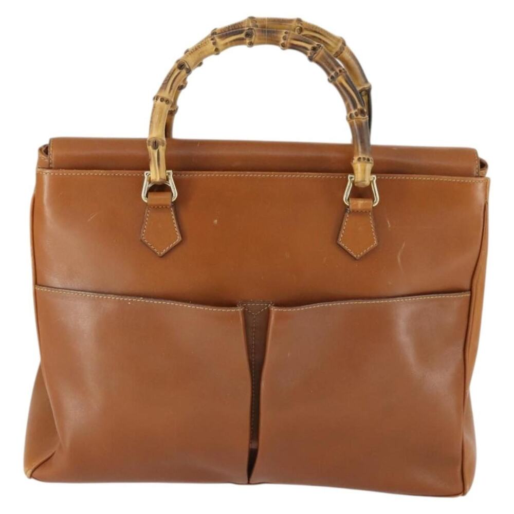 Gucci Bamboo Leather Handbag Brown